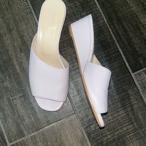 EVERLANE Pale Pink/Lavender Leather Slide Sandals Mules - Women 6.5